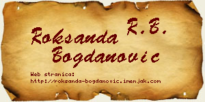 Roksanda Bogdanović vizit kartica
